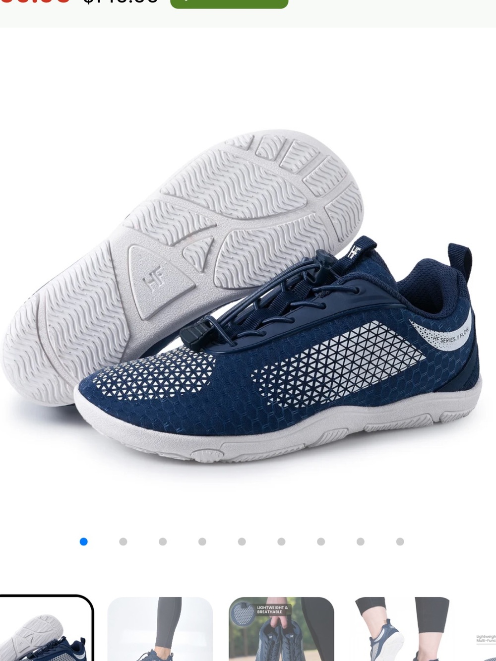 HIKE Lightweight Breathable Navy Athletic Sneakers size 10